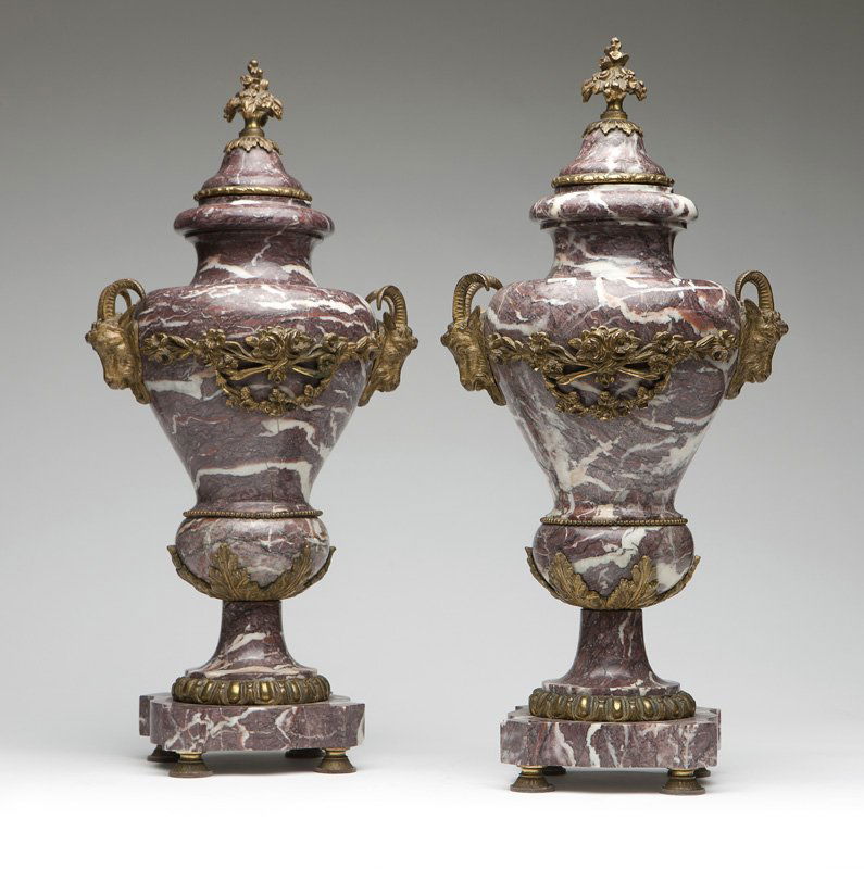 A pair of French gilt bronze-mounted cassoulets (1 of 3)