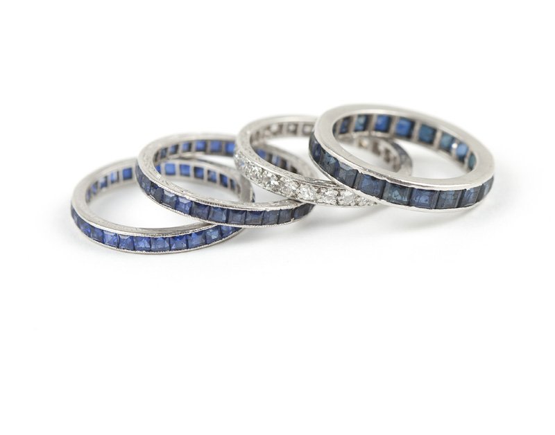 Four gem and platinum eternity bands (1 of 1)