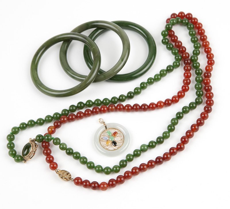 A collection of jade and stone jewelry (1 of 1)