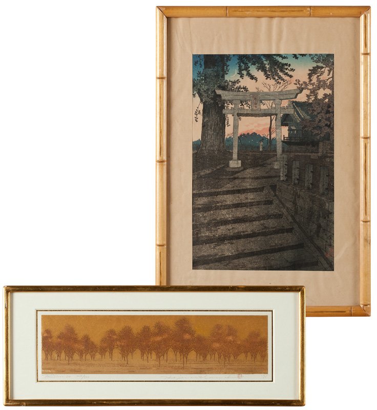 Group of two 20th Century Japanese colored woodblock (1 of 9)