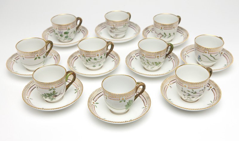 Royal Copenhagen ''Flora Danica'' cups & saucers (1 of 3)