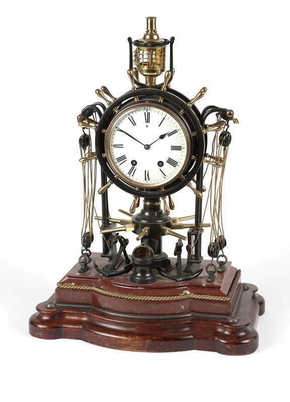A French ship-motif mantel clock (1 of 4)