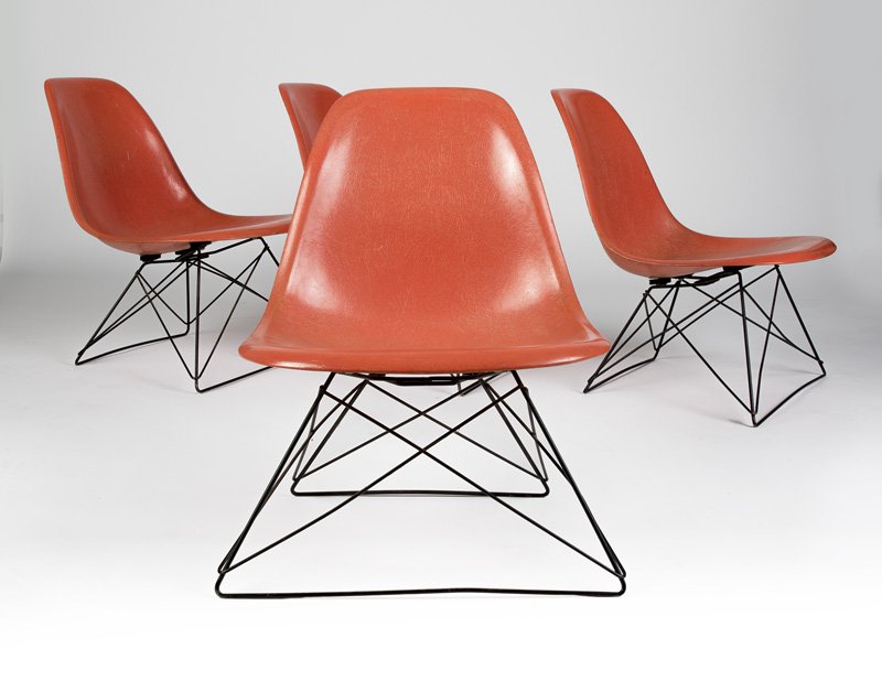 4 Eames for Herman Miller fiberglass side chairs (1 of 3)