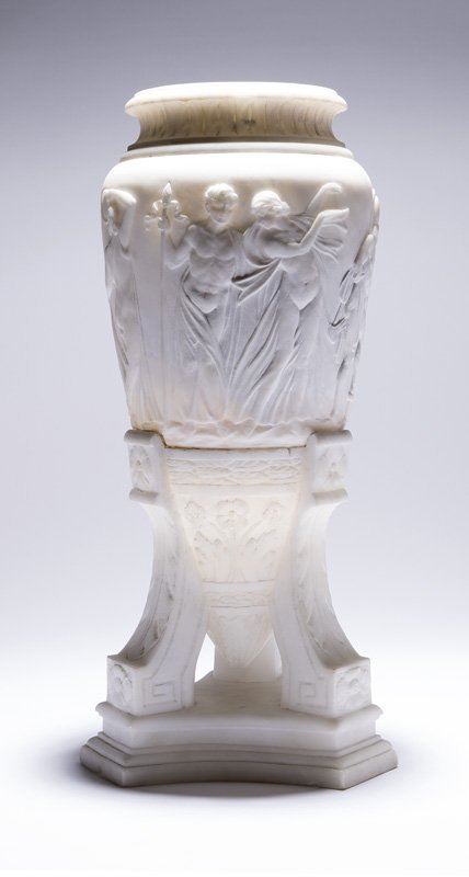 A Neoclassical-style carved alabaster urn (1 of 5)