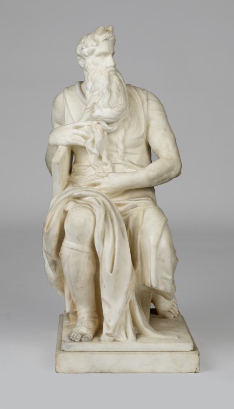 A carved marble statue of Moses, after Michelangelo (1 of 4)
