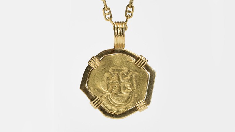 A gold Atocha coin necklace (1 of 2)