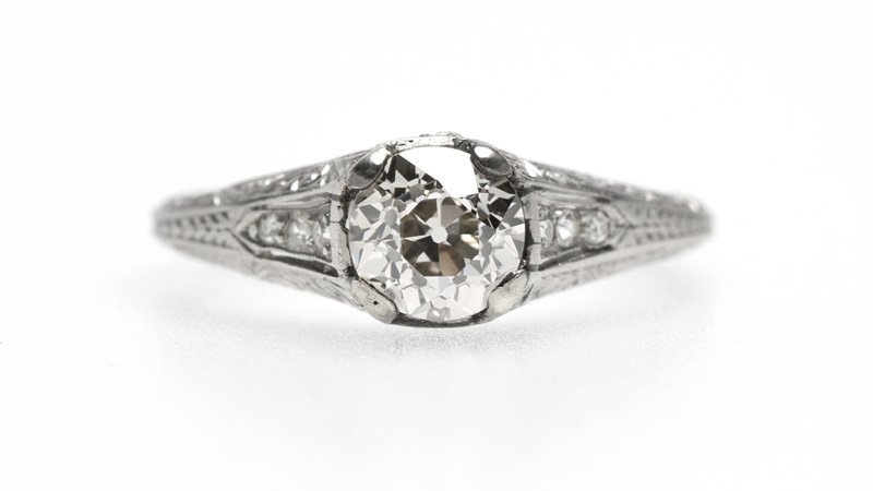 An Art Deco diamond and platinum ring (1 of 2)