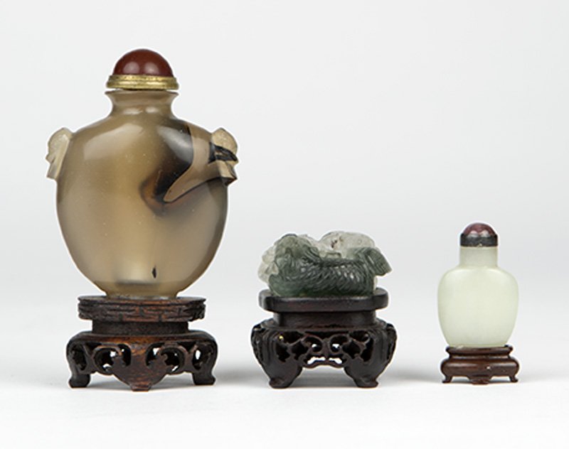 A group of three Chinese carved hardstone objects (1 of 1)