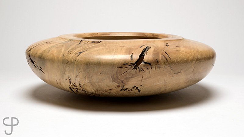 J. Stuckey spalted silver maple turned wood bowl (1 of 3)
