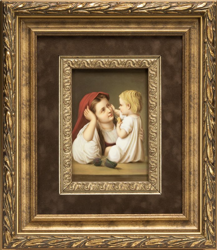 A framed Berlin / KPM porcelain plaque (1 of 5)