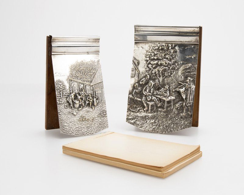 Two Danish silver-plated repousse-decorated notepads (1 of 4)