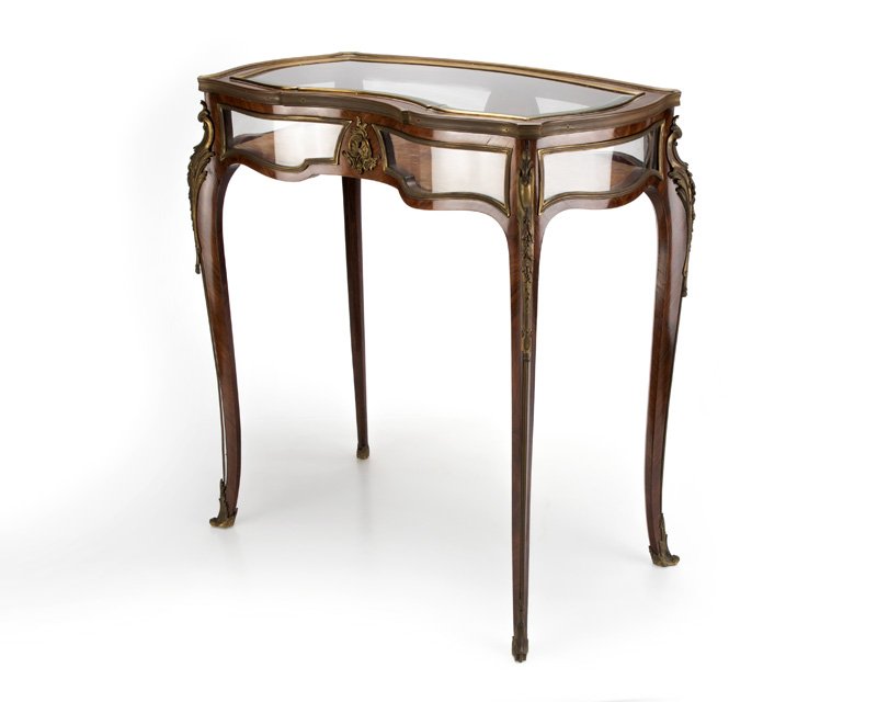 Louis XV-style gilt bronze-mounted vitrine table (1 of 3)