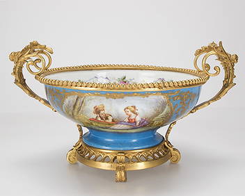 A Sevres-style gilt bronze-mounted porcelain bowl (1 of 5)
