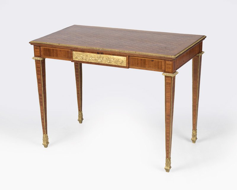 A Louis XVI-style parquetry library table (1 of 5)