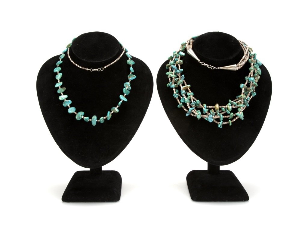 Two Native American turquoise & heishi necklaces (1 of 3)
