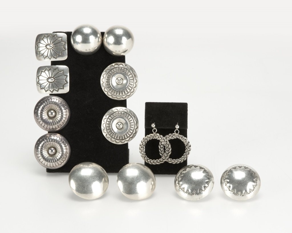 Seven pairs of sterling silver earrings (1 of 4)