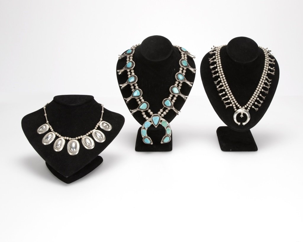 Three Native American sterling silver necklaces (1 of 6)