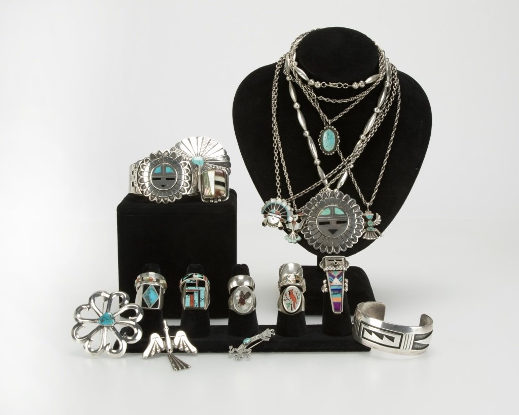 Group of Native American-style sterling silver jewelry (1 of 9)