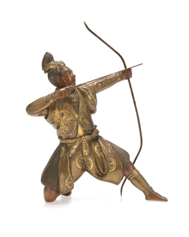 A bronze sculpture of a samurai warrior (1 of 4)