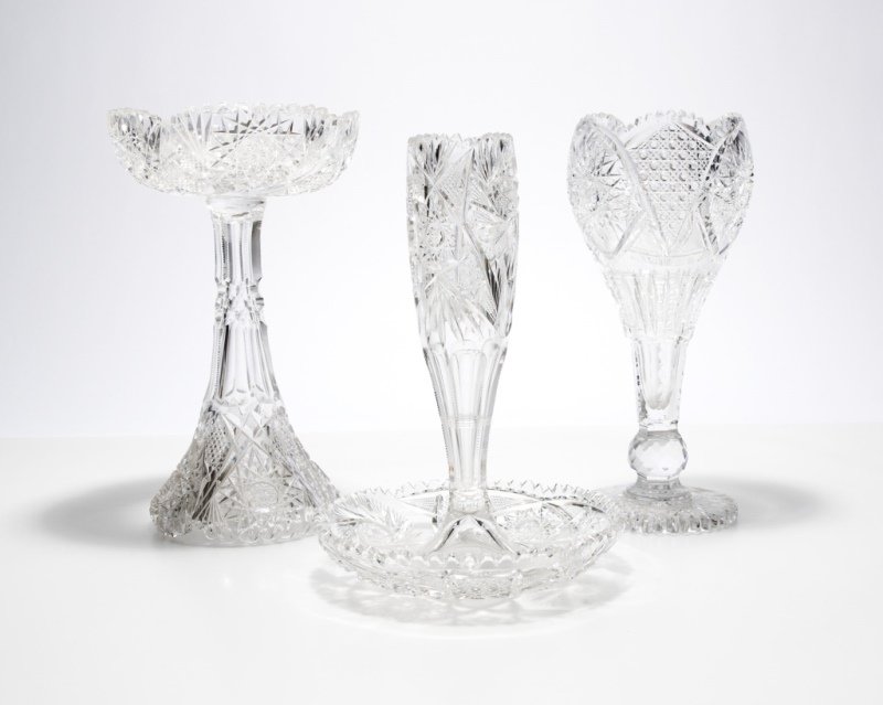 Three American brilliant-cut glass objects (1 of 2)