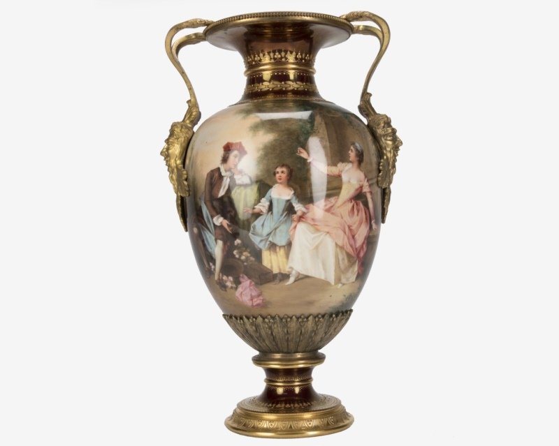 A Berlin / KPM gilt bronze-mounted porcelain vase (1 of 4)