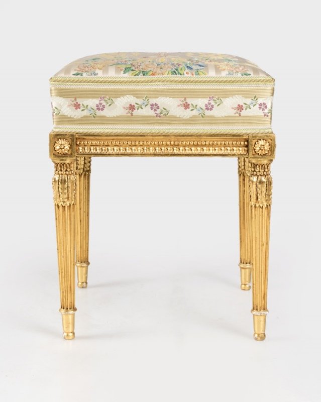 A Louis XVI-style carved giltwood stool (1 of 4)