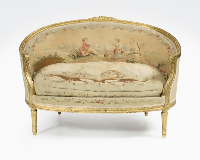A Louis XVI-style carved giltwood settee (1 of 4)