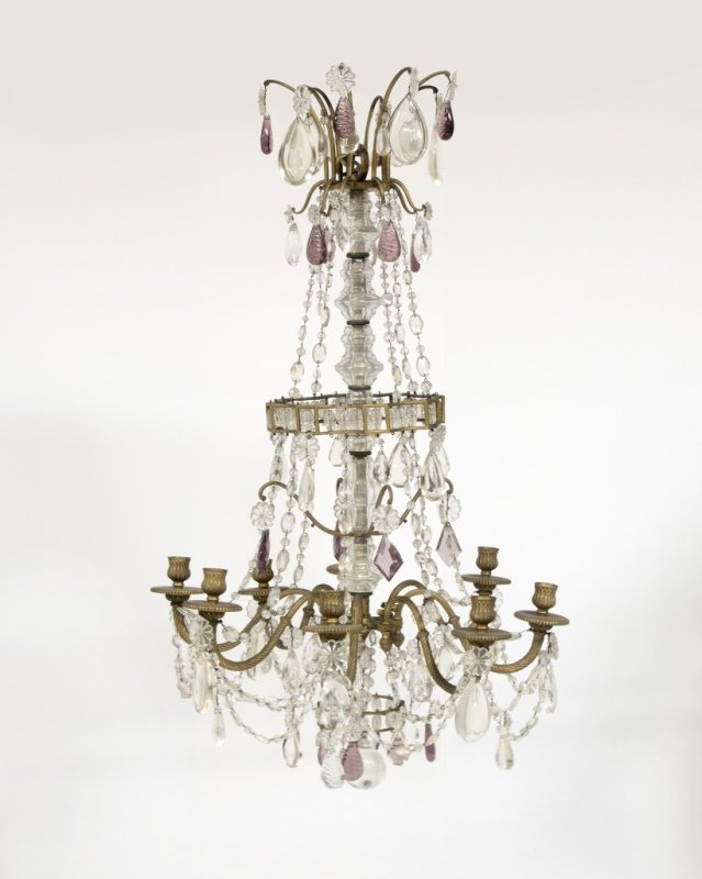A French gilt bronze and cut-crystal chandelier (1 of 3)
