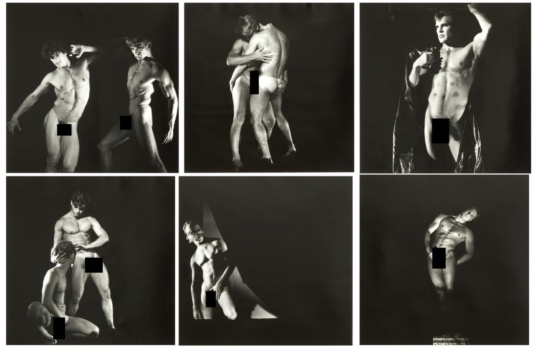 Steven F. Arnold (1943-1994 Los Angeles, CA): (Please inquire directly for uncensored images) Six gelatin silver print explicit nude photographs: Two figures posing, signed and dated in pencil verso: Steven F. Arnold / 1994, initialed and numbere
