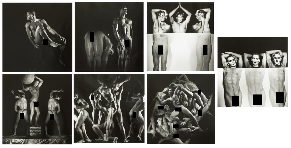 Steven F. Arnold (1943-1994 Los Angeles, CA): (Please inquire directly for uncensored images) Seven gelatin silver print figural movement and tableau-vivant photographs: ''Three Thoughts'', signed, titled, dated and inscribed in pencil verso: Art