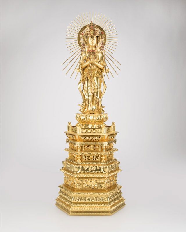 A Japanese giltwood figure, Seishi (1 of 4)