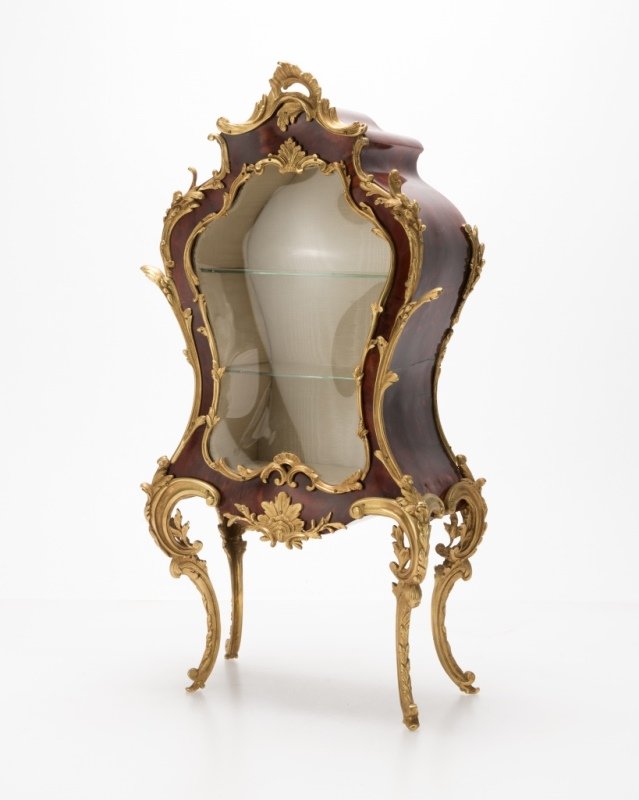 Diminutive Louis XV-style bronze-mounted vitrine (1 of 2)
