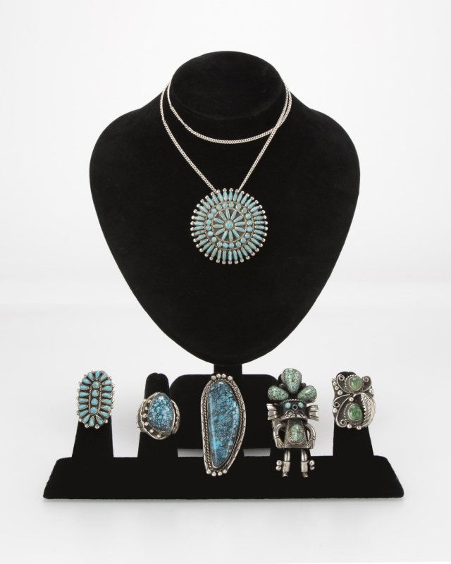 Group of Native American silver & turquoise jewelry (1 of 4)