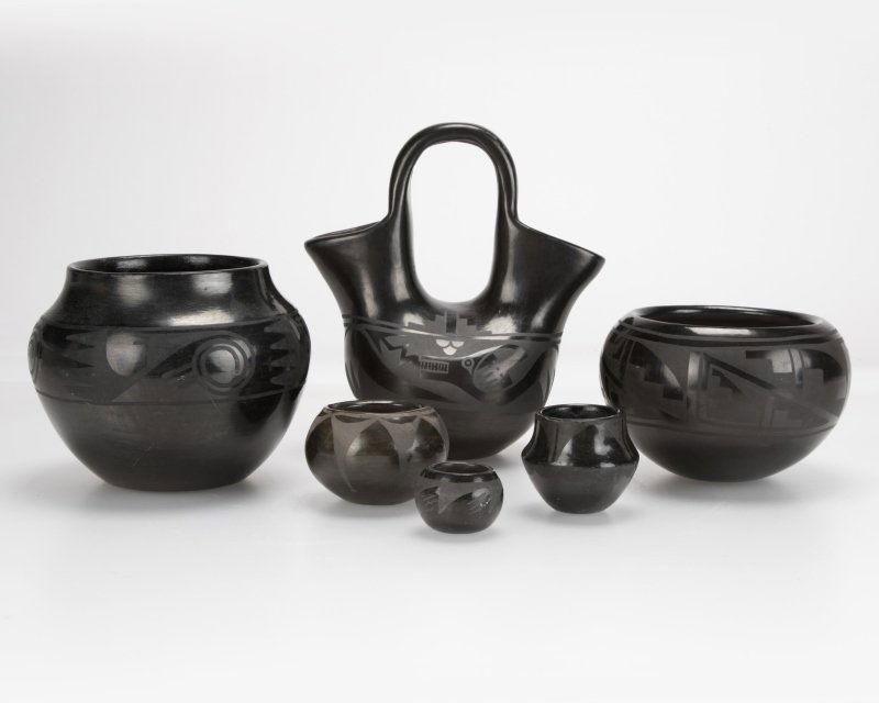 Six San Ildefonso pottery vessels, one Blue Corn (1 of 4)