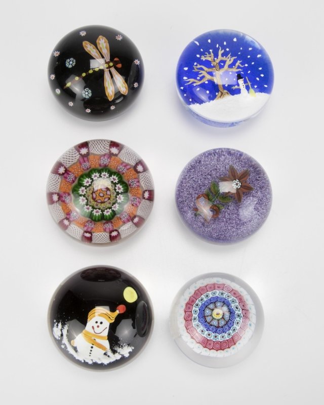 Six art glass paperweights (1 of 4)