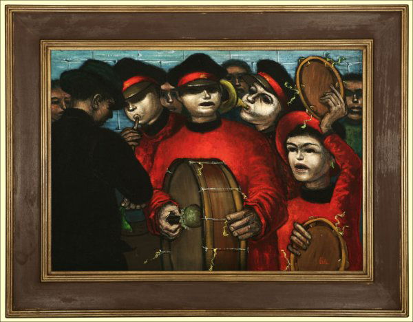 Albert Pels (1910-1998): ''Salvation Army Quartet'', signed lower right: Pels, oil on canvas, 20x28, est:$3000/4000. Note: Titled verso