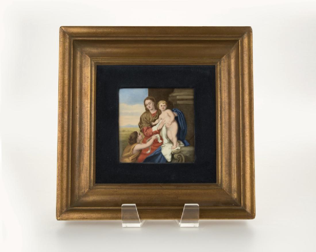 A Continental framed porcelain plaque (1 of 2)