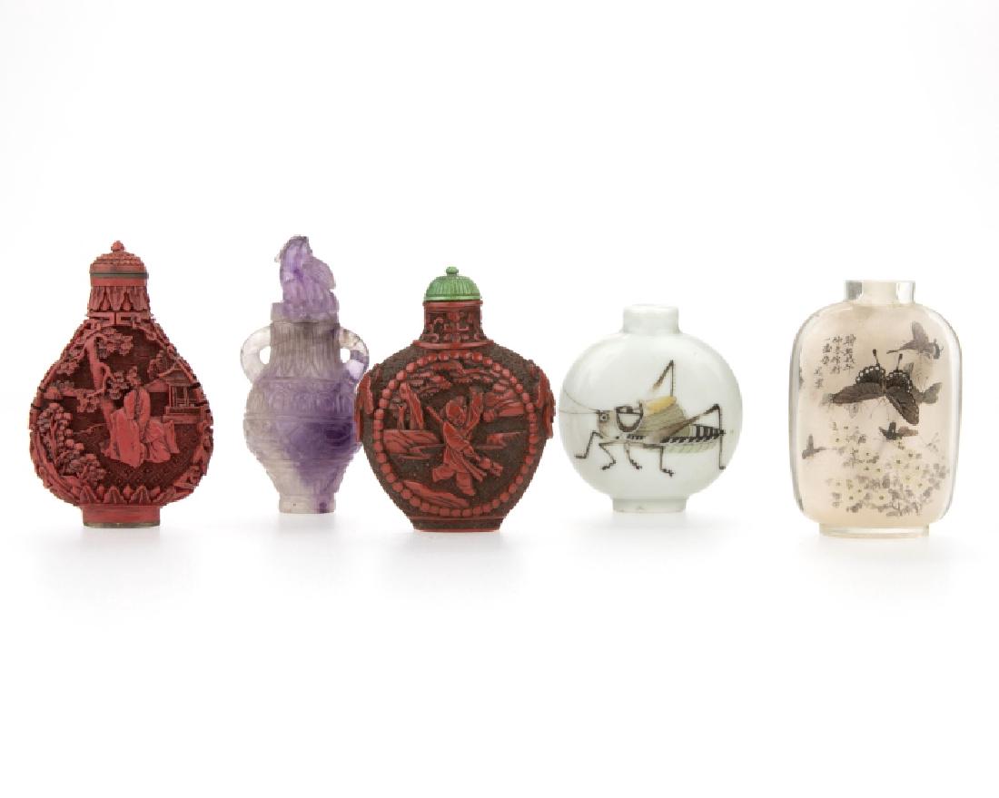 A group of five Chinese snuff bottles (1 of 2)