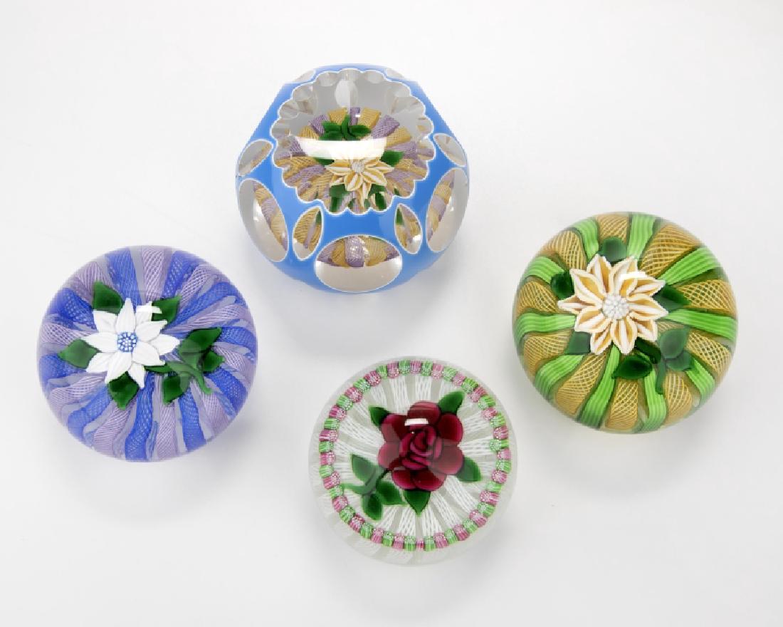Four studio art glass paperweights, John Deacons (1 of 2)