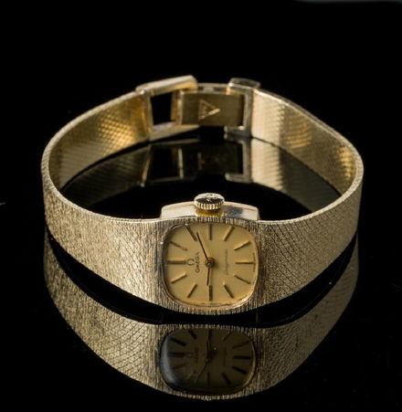 Vintage Omega 14k Gold Ladymatic Wristwatch Dec 02 2017 Vogt Galleries Texas In Tx