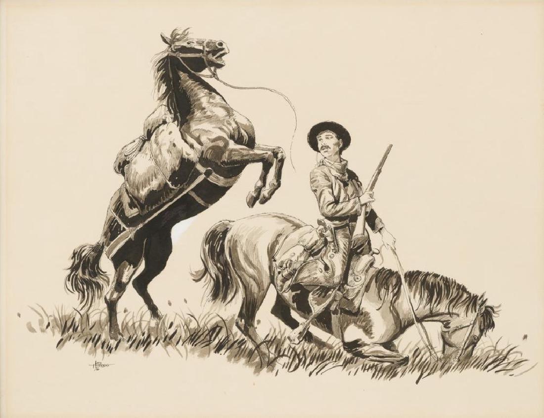 Lee Herring (b. 1940), Cowboy and Bucking Horse, 1976,