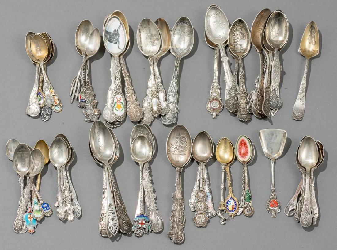 Collection of 72 Sterling Silver Souvenir Spoons(B)