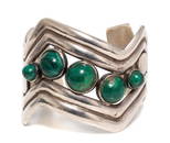 William Spratling Sterling & Malachite Cuff Bracelet