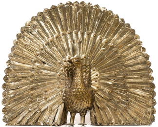 Brass & Metal Peacock Figure, Sergio Bustamante