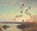 Reveau Bassett (1897-1981), Geese in Flight, 1955, oil