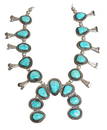 Squash Blossom Necklace w/ Sterling Silver & Turquoise