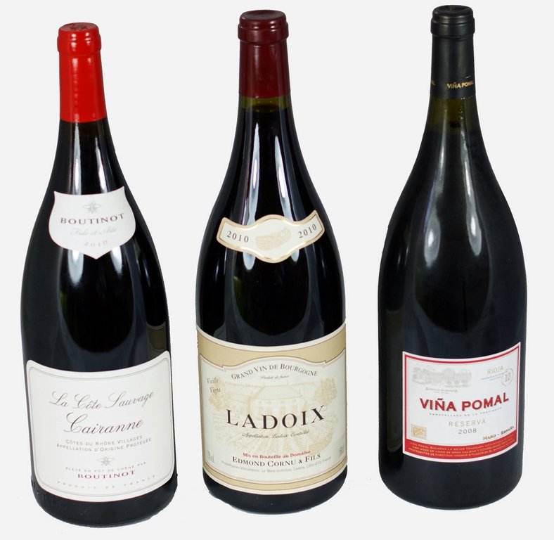 Big is Beautiful! â€“ Trio of Magnums: For when just one bottle of each of these just wouldn't be enough! A multi-award winning Rioja, a Cotes du Rhone with class and elegance far beyond its little known village name and a sumptuous red Bu
