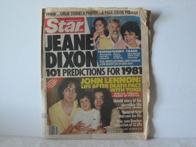 BEATLES STAR NEWS PAPER ON JOHN LENNON DEATH DEC-1980: BEATLES STAR NEWS PAPER ON JOHN LENNON DEATH DEC-1980. IN VERY GOOD SHAPE RARE TO FIND . COOL IN ANY BEATLES COLLECTION !!