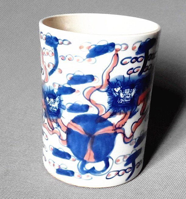 Qianlong Mark B/W Porcelain Brush Pot Qing Dynasty (1 of 4)