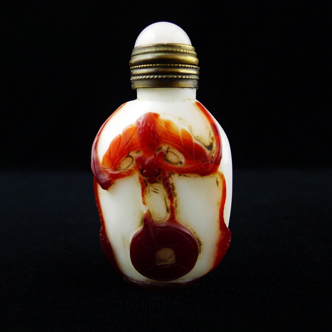 RARE BAT CHINESE PEKIN GLASS SNUFF 19TH QING DYNASTY (1 of 4)